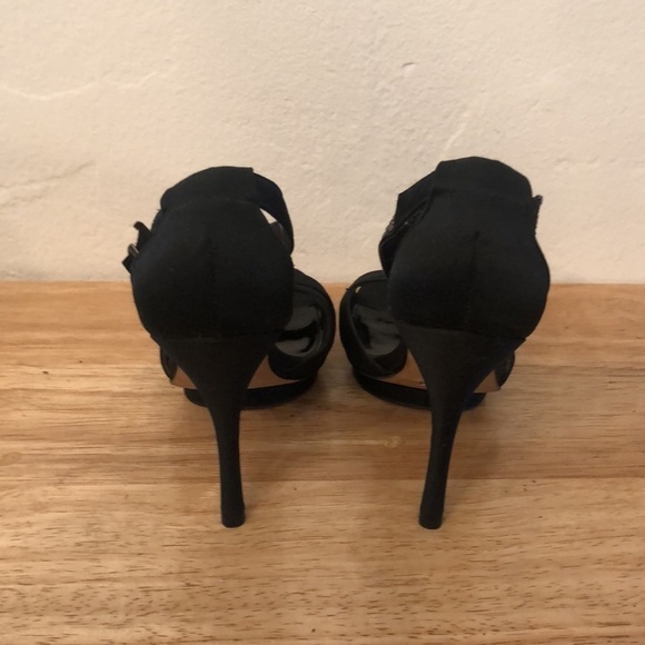 Glint Gillian Black Sequin and Satin Heels Size 6 - Picture 6 of 12